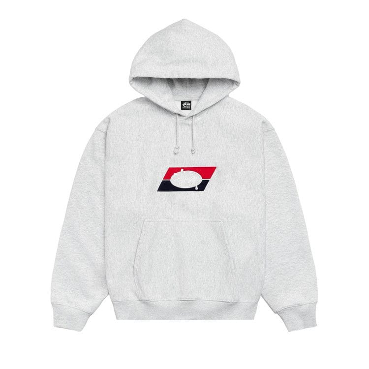 Stussy Double Stripe Embroidered Hoodie Ash Heather