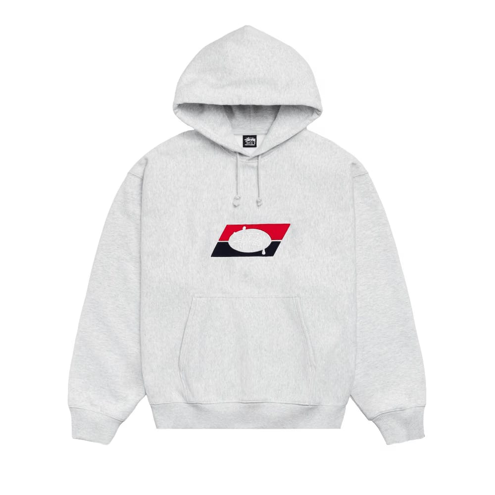 Stussy Double Stripe Embroidered Hoodie Ash Heather