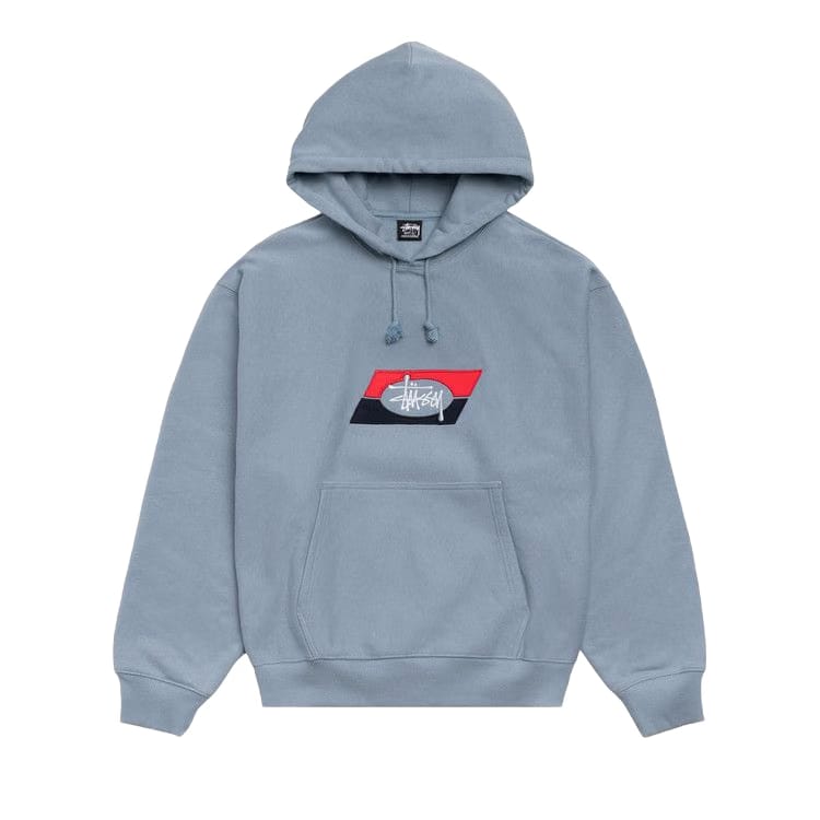 Stussy Double Stripe Embroidered Hoodie Slate
