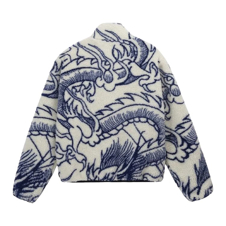 Stussy Dragon Sherpa Jacket Natural