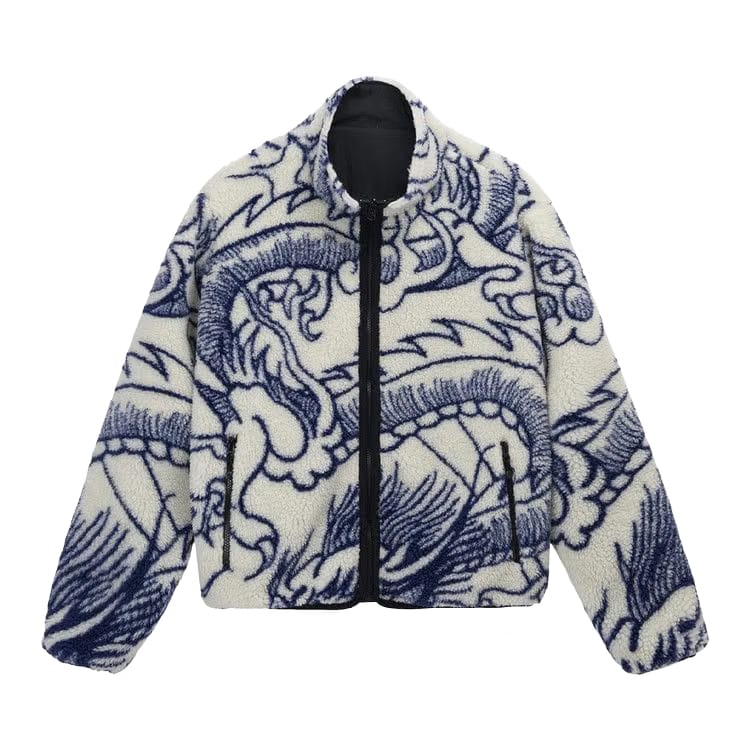 Stussy Dragon Sherpa Jacket Natural