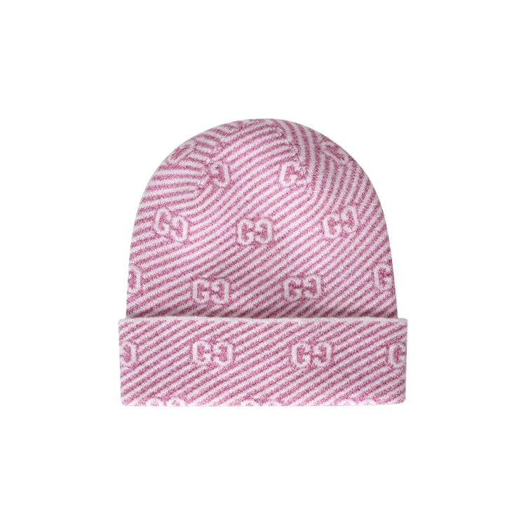 Gucci Diaglux Intarsia Logo Beanie Roseate/Ivory