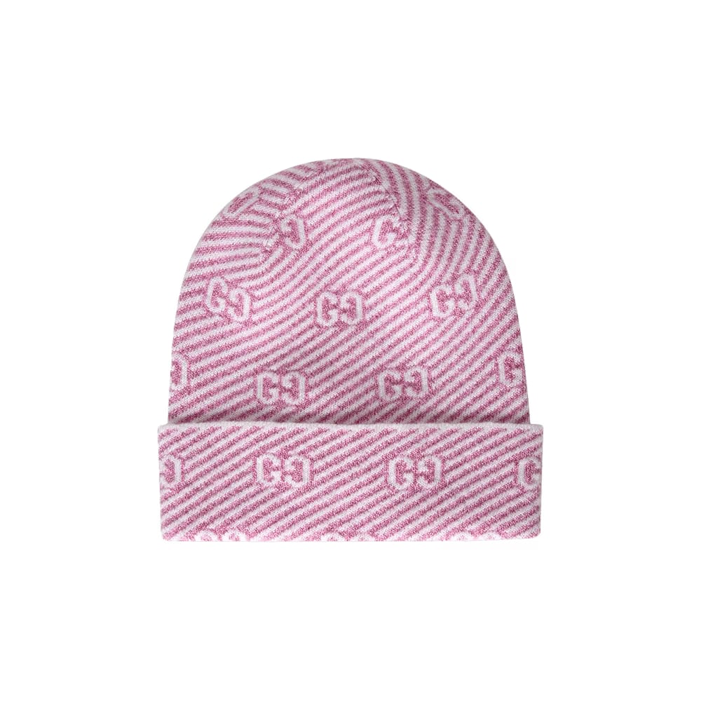 Gucci Diaglux Intarsia Logo Beanie Roseate/Ivory