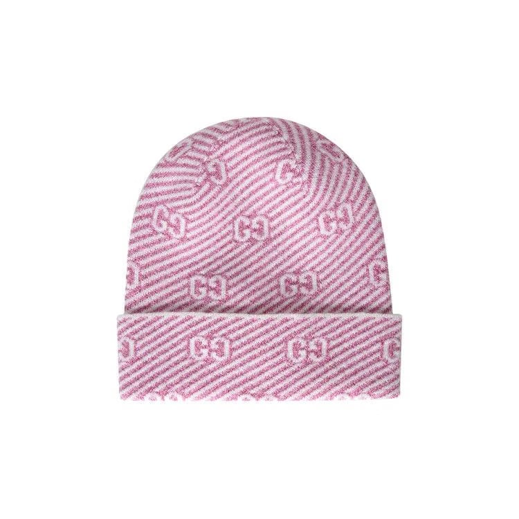 Gucci Diaglux Intarsia Logo Beanie Roseate/Ivory