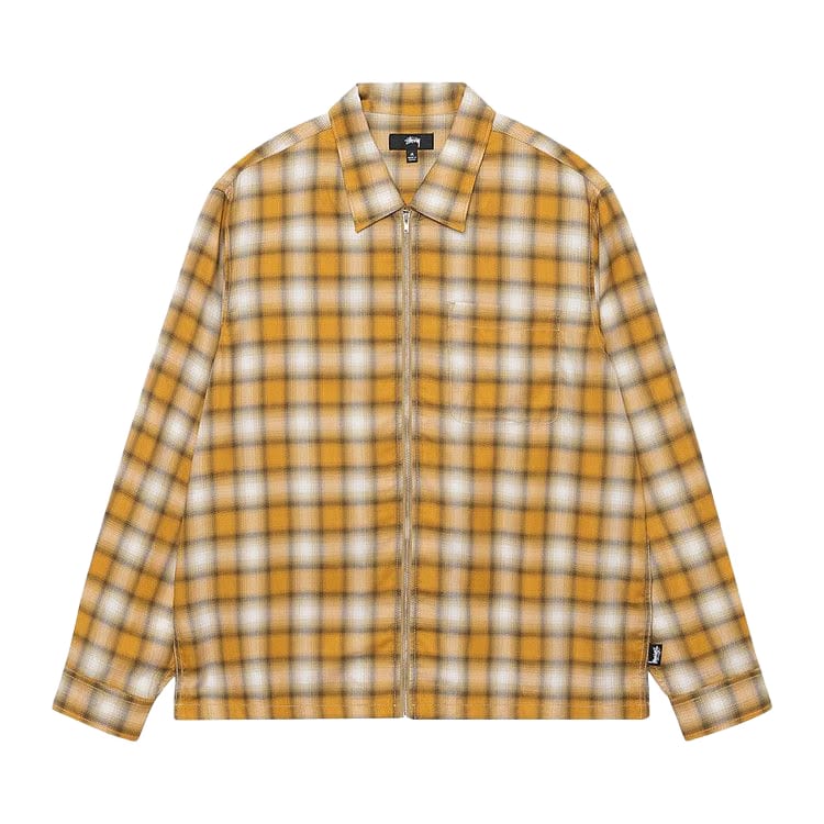 Stussy Eddie Plaid Zip Shirt Mustard