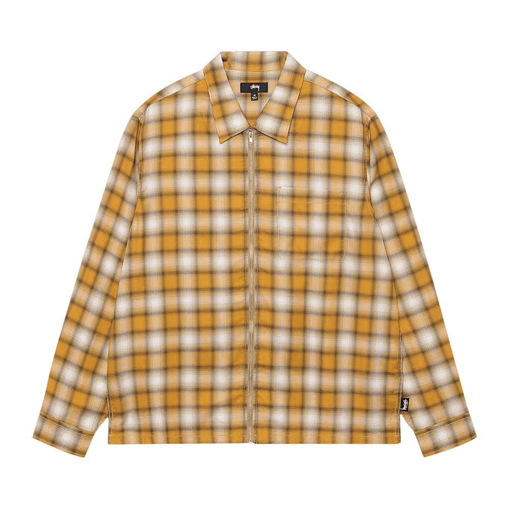 Stussy Eddie Plaid Zip Shirt Mustard