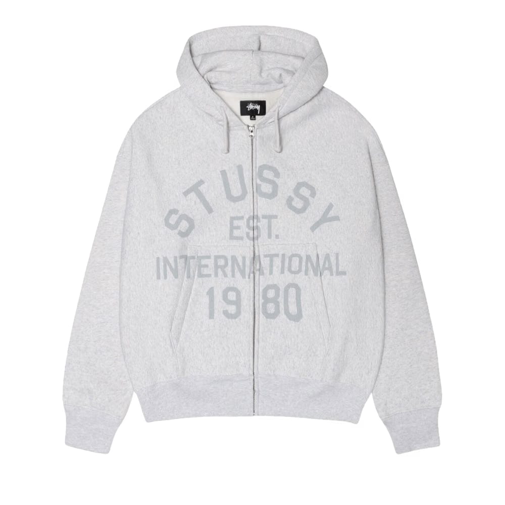 Stussy Established Zip Hoodie Ash Heather