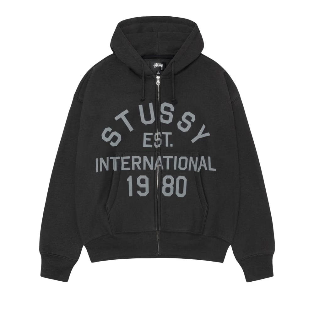 Stussy Established Zip Hoodie Black