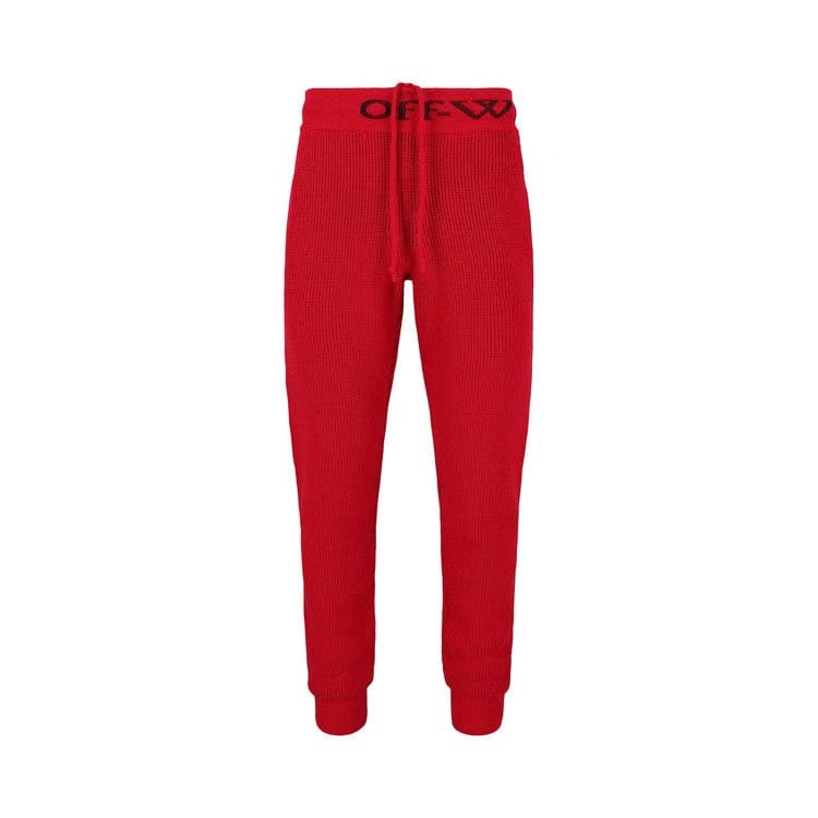 Off-White Slouch Knit Pants Red