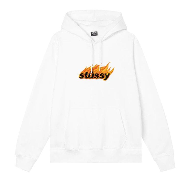 Stussy Flames Hood White