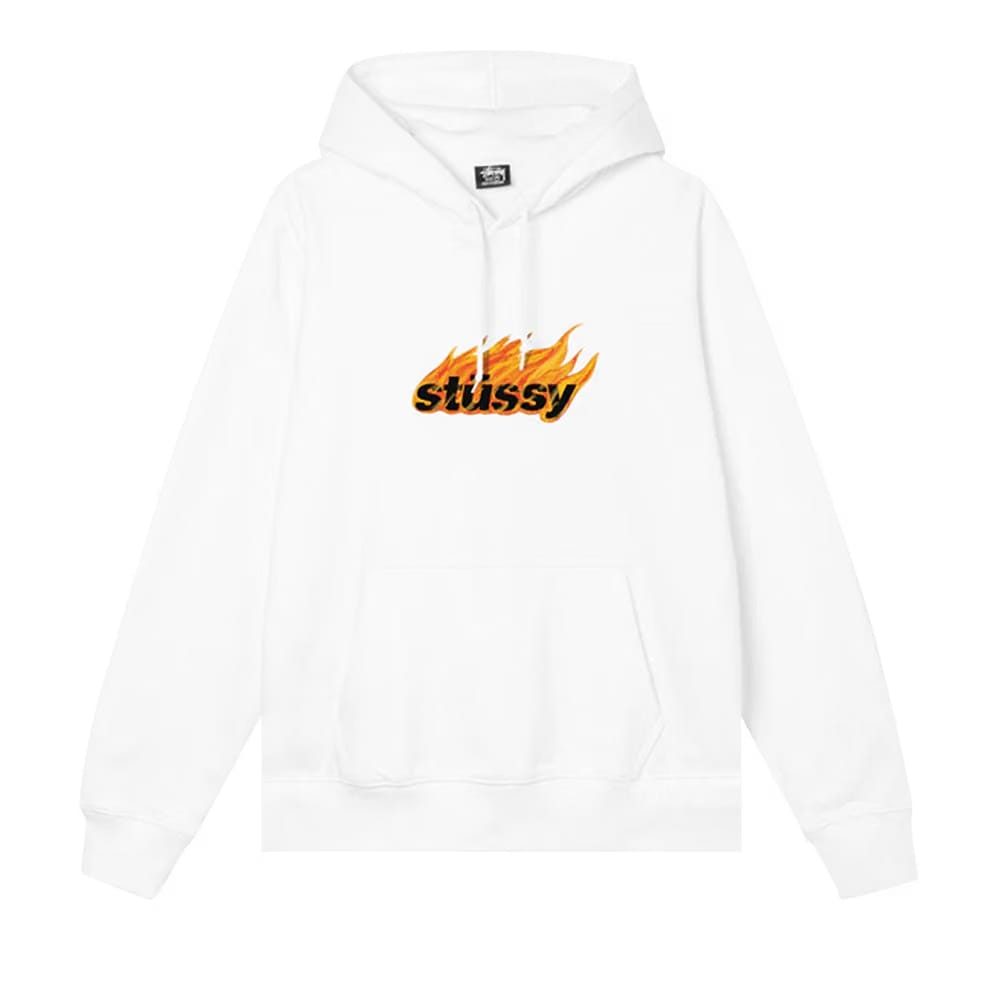 Stussy Flames Hood White