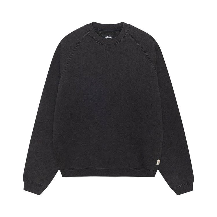 Stussy Fleece Raglan Crew Washed Black