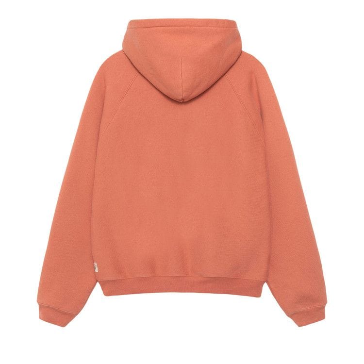 Stussy Fleece Raglan Zip Hoodie Brick