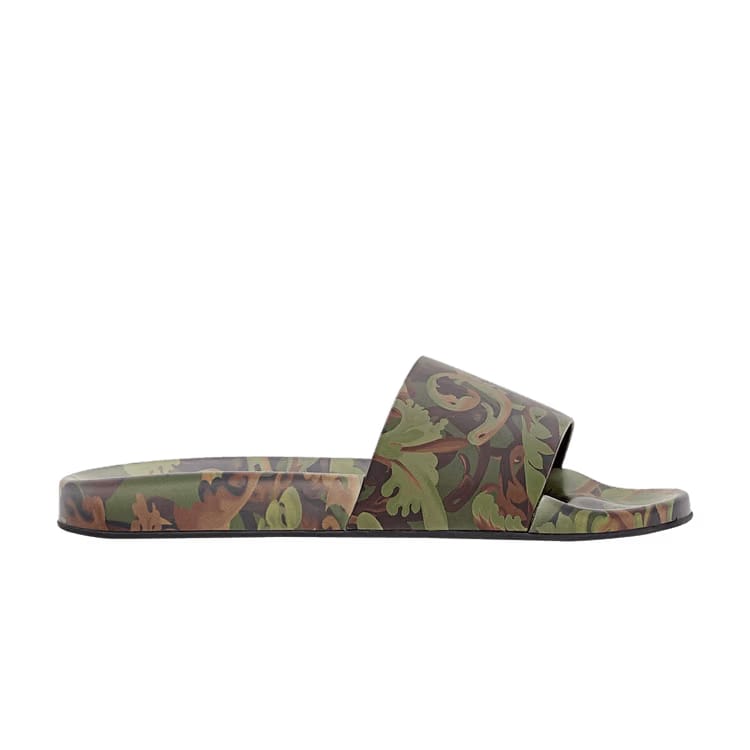 Versace Slide Baroccoflage Print - Khaki