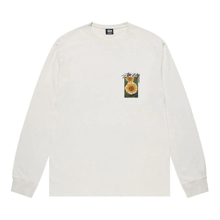 Stussy Flower Grid Pigment Dyed Long-Sleeve T-Shirt Natural