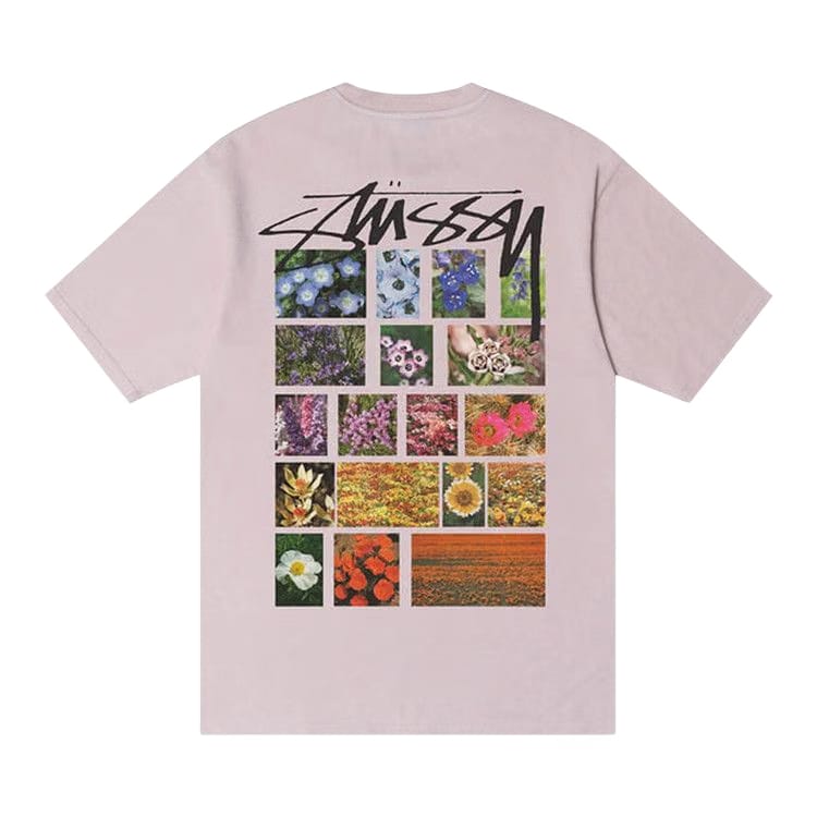 Stussy Flower Grid Pigment Dyed T-Shirt Blue