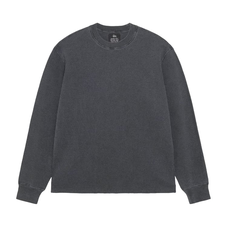 Stussy Garment Dyed Long-Sleeve Thermal Faded Black