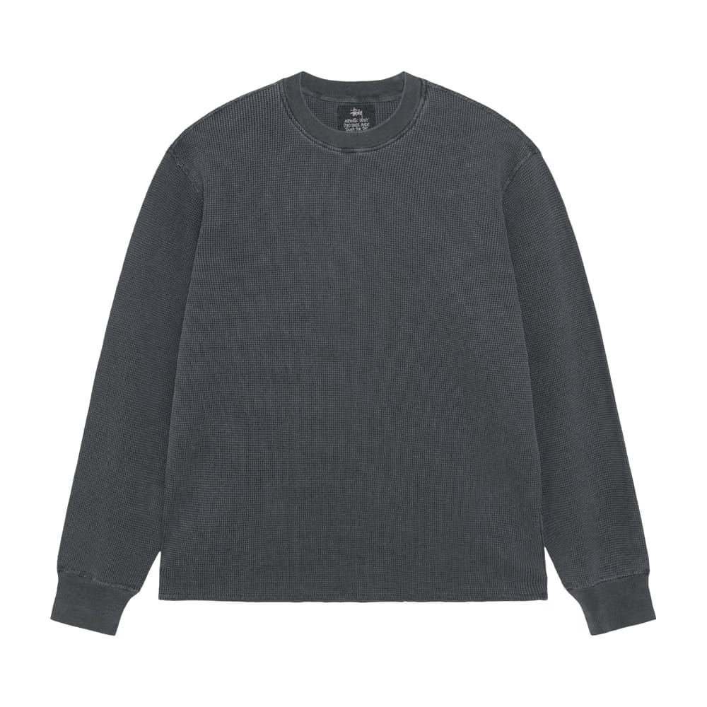 Stussy Garment Dyed Long-Sleeve Thermal Faded Black