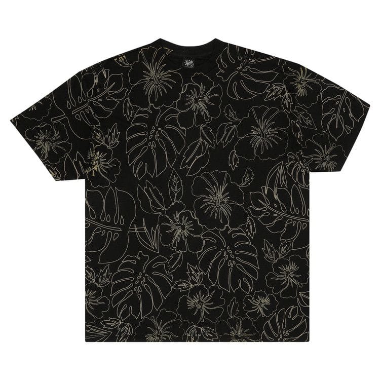 Stussy Gear Hawaiian Flower T-Shirt Black/Gold
