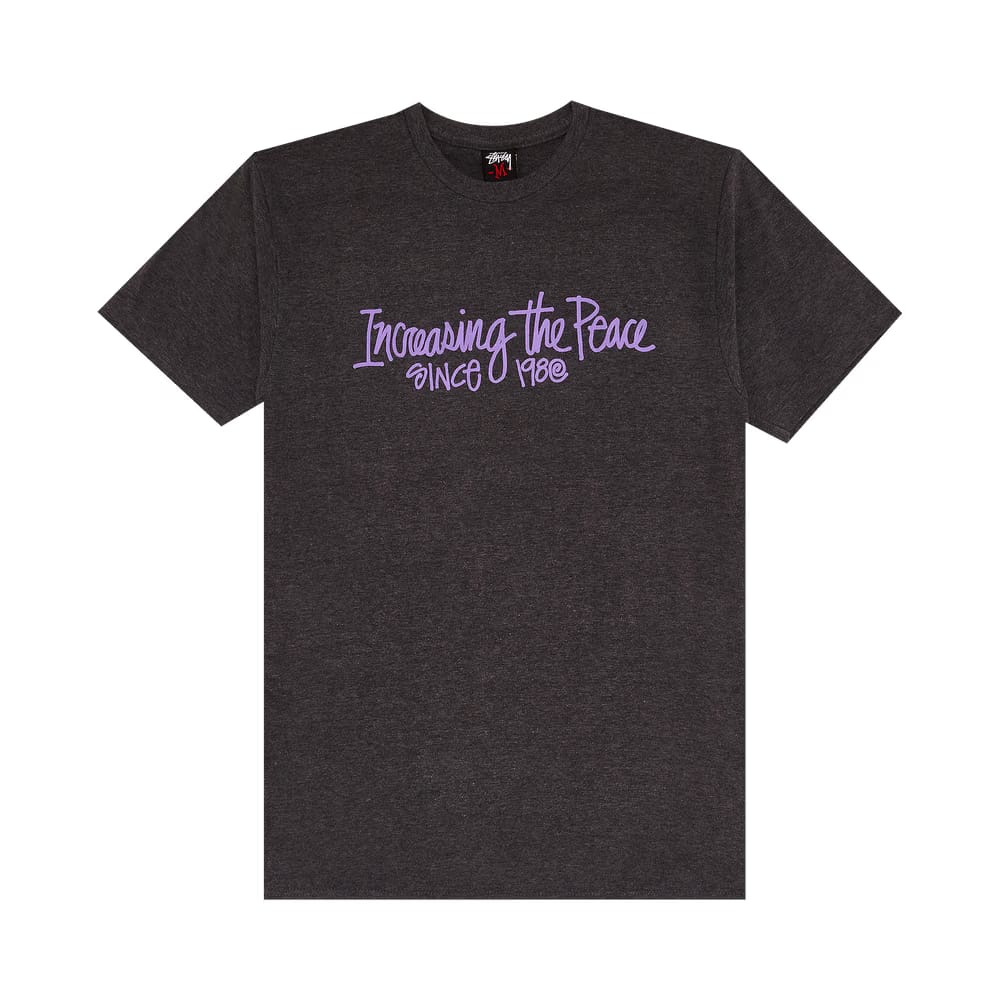 Stussy Gear Increasing The Peace T-Shirt Dark Grey Heather