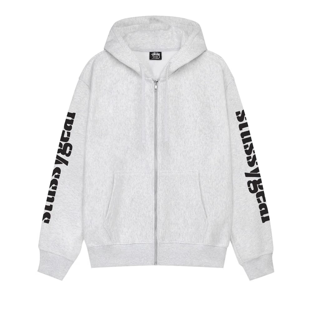 Stussy Gear Zip Hoodie Ash Heather
