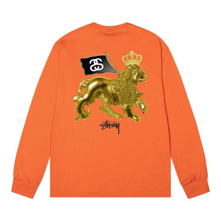 Stussy Gold Lion Long-Sleeve T-Shirt Coral