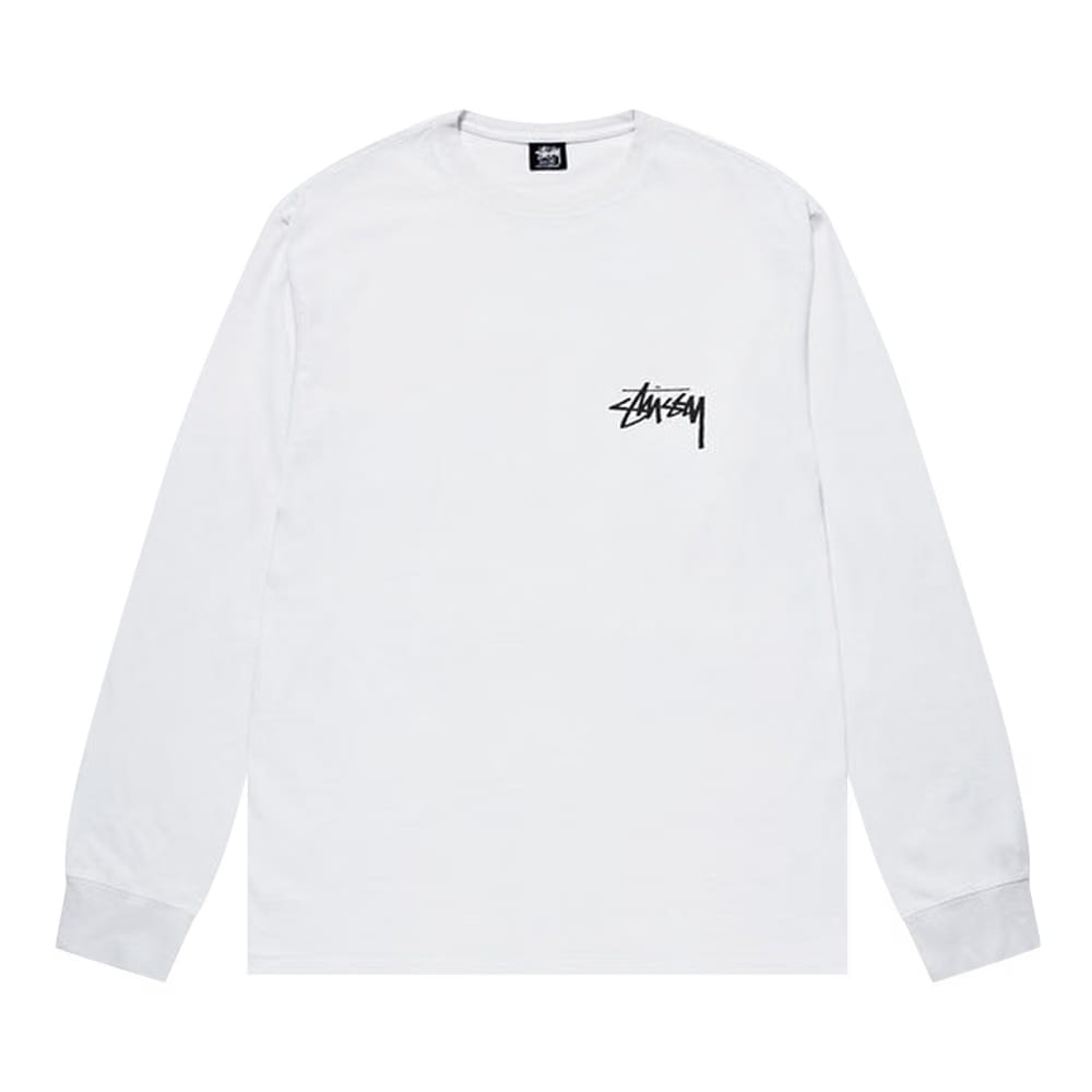 Stussy Gold Lion Long-Sleeve T-Shirt White
