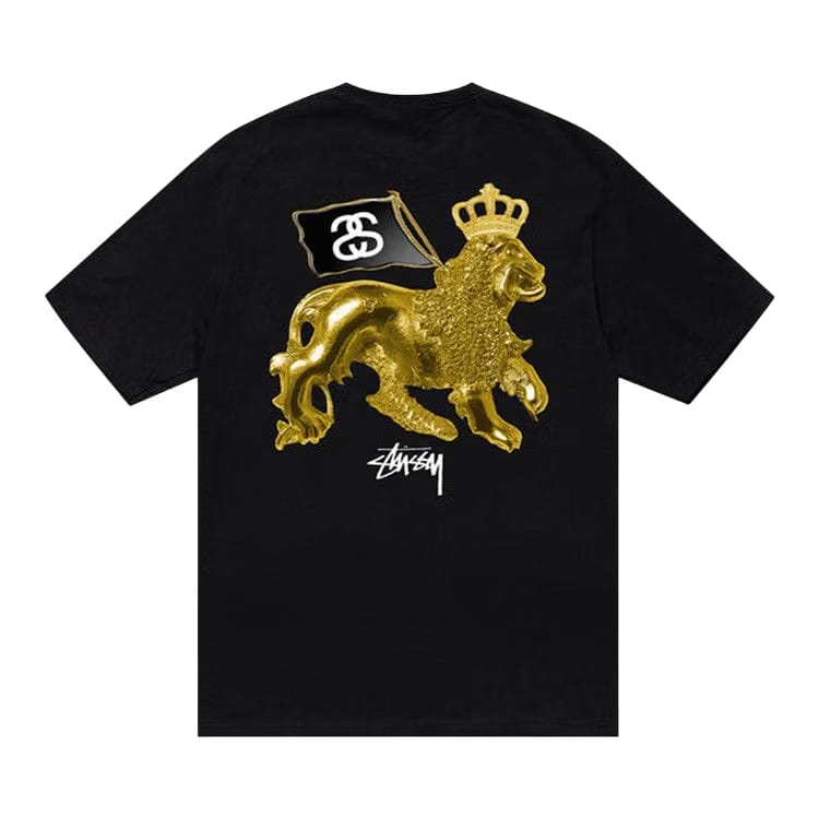 Stussy Gold Lion T-Shirt Black
