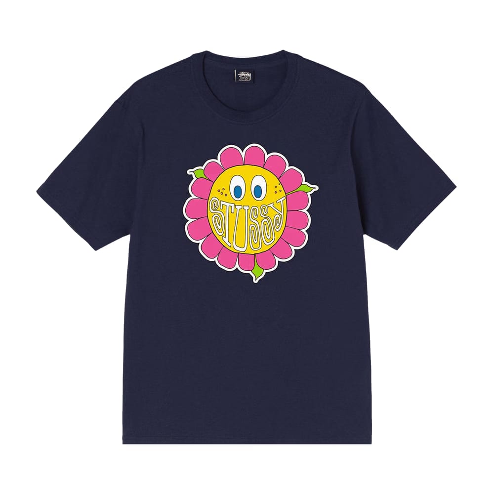 Stussy Happy Flower T-Shirt Navy