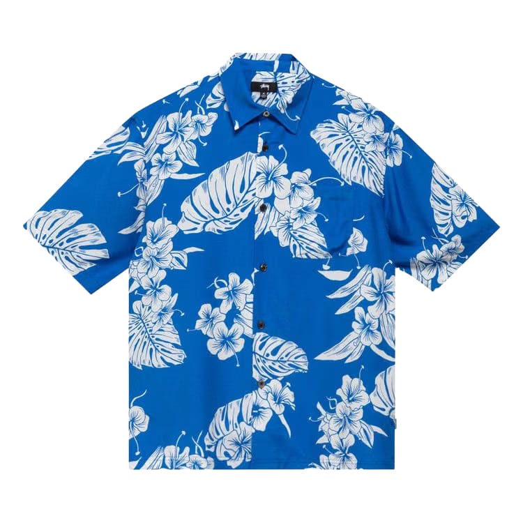 Stussy Hawaiian Shorts-Sleeve Shirt Blue