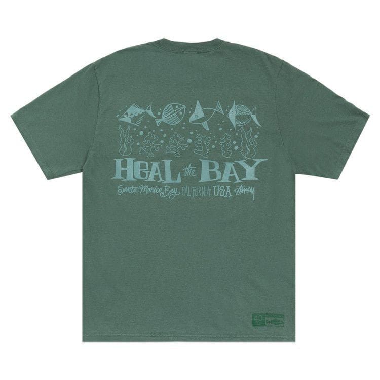 Stussy Heal The Bay 40 T-Shirt Pigment Dyed Pine