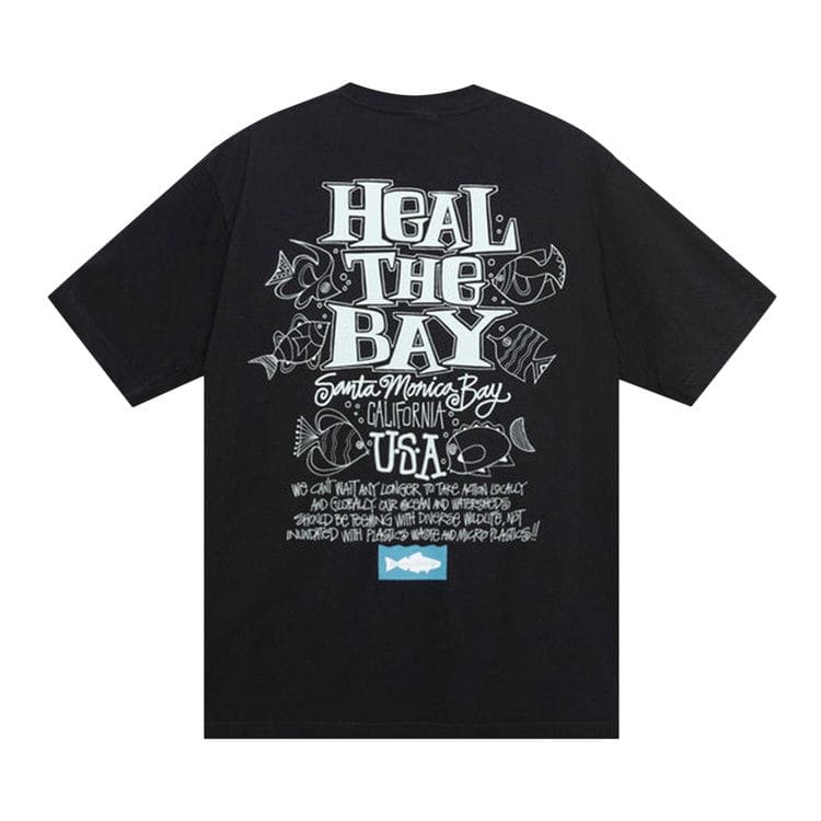 Stussy Heal The Bay Ocean Pigment Dyed T-Shirt Black