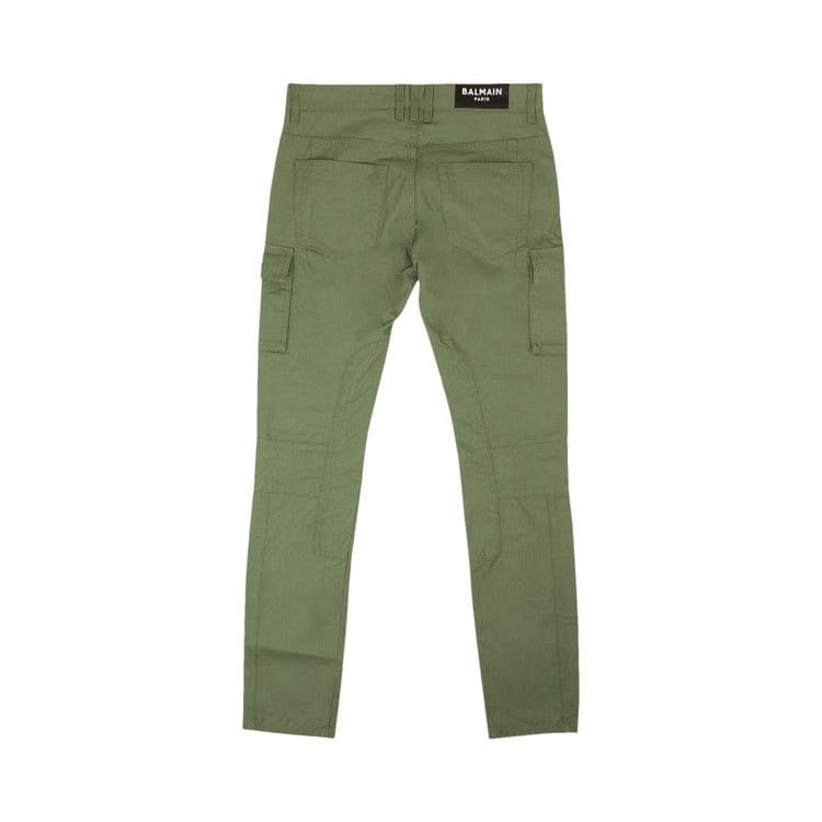 Balmain Slim Cut Ridged Cargo Jeans Khaki