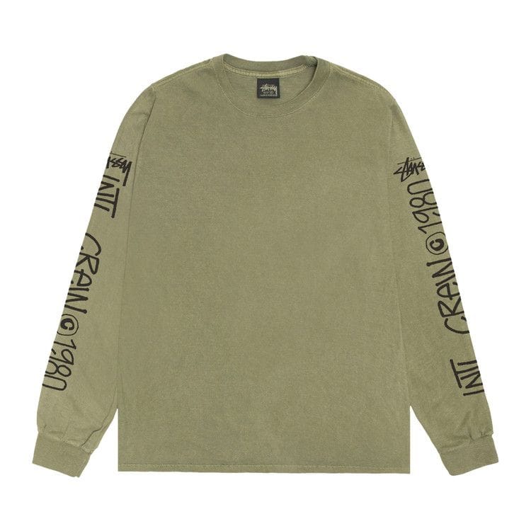 Stussy International Crew Long-Sleeve T-Shirt Olive