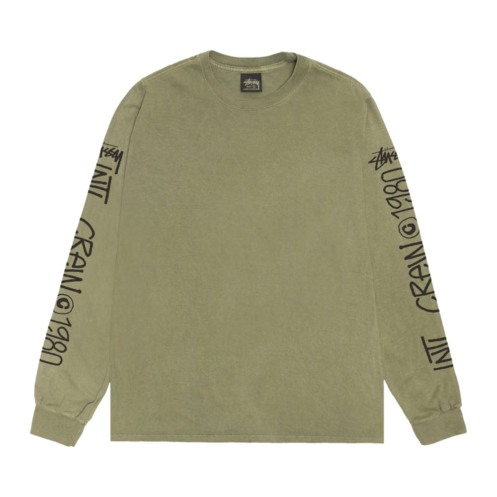 Stussy International Crew Long-Sleeve T-Shirt Olive