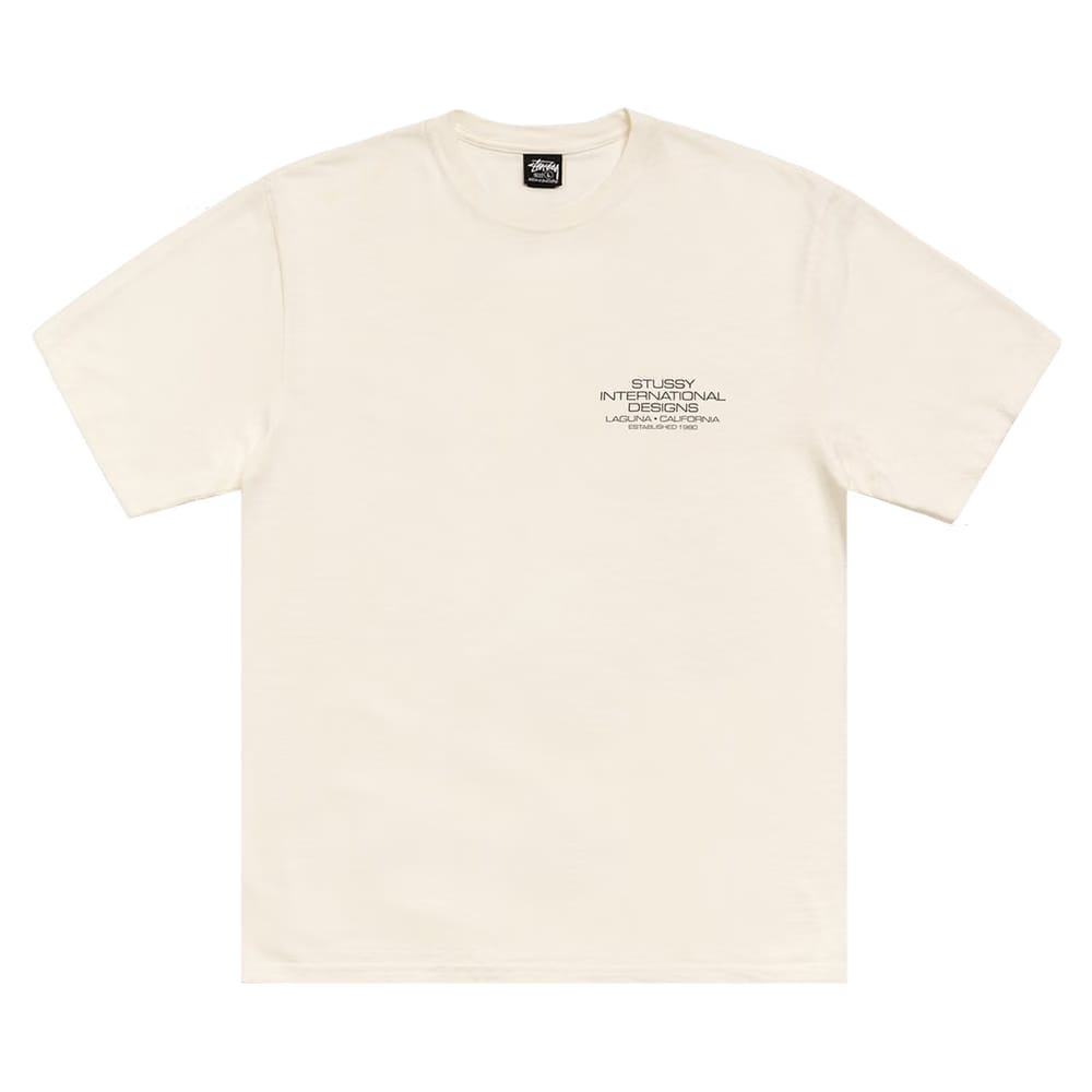 Stussy International Design T-Shirt Pigment Dyed Ivory