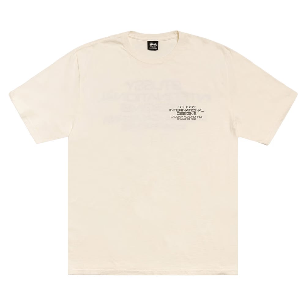 Stussy International Design T-Shirt Pigment Dyed Natural