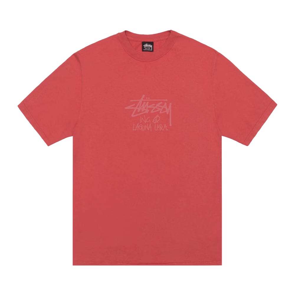 Stussy Laguna USA T-Shirt Pigment Dyed Guava