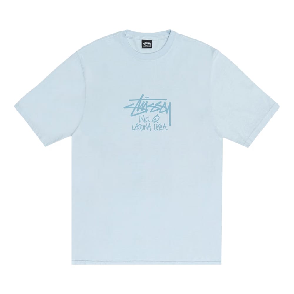 Stussy Laguna USA T-Shirt Pigment Dyed Sky Blue