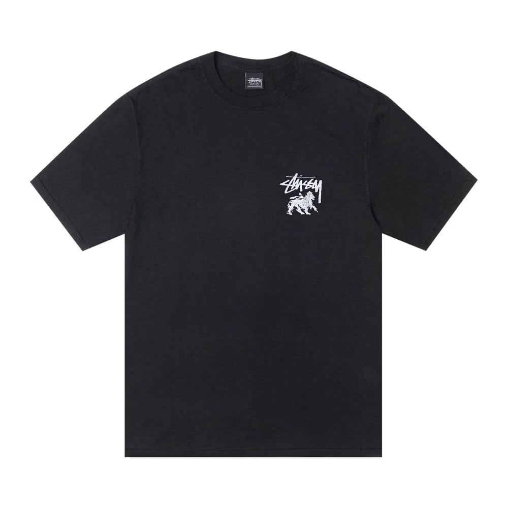 Stussy Pigment Dyed Rasta Lion T-Shirt Black