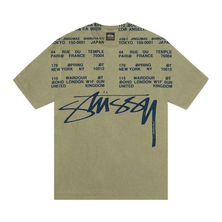 Stussy Locations T-Shirt Pigment Dyed Olive
