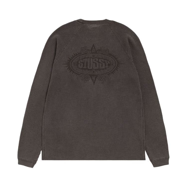 Stussy Mantra Raglan Thermal Washed Black