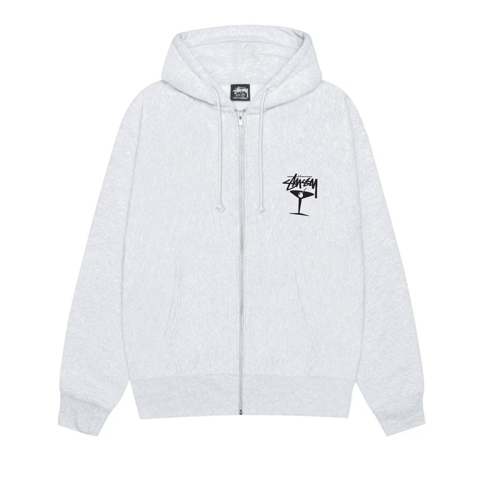 Stussy Martini Zip Hoodie Ash Heather