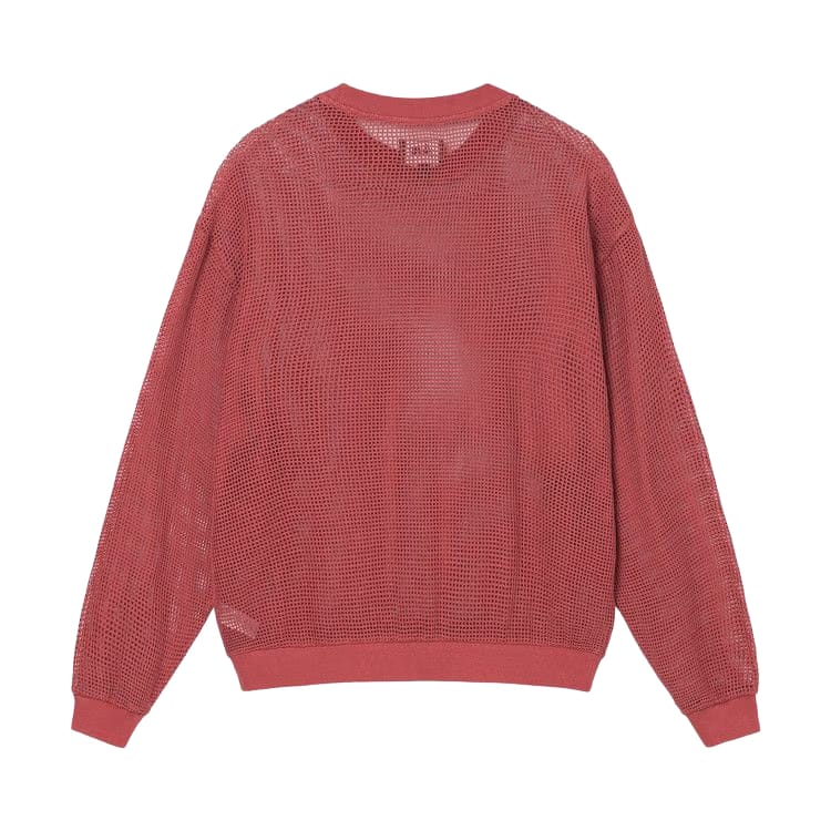 Stussy Mesh Long-Sleeve Crew Red