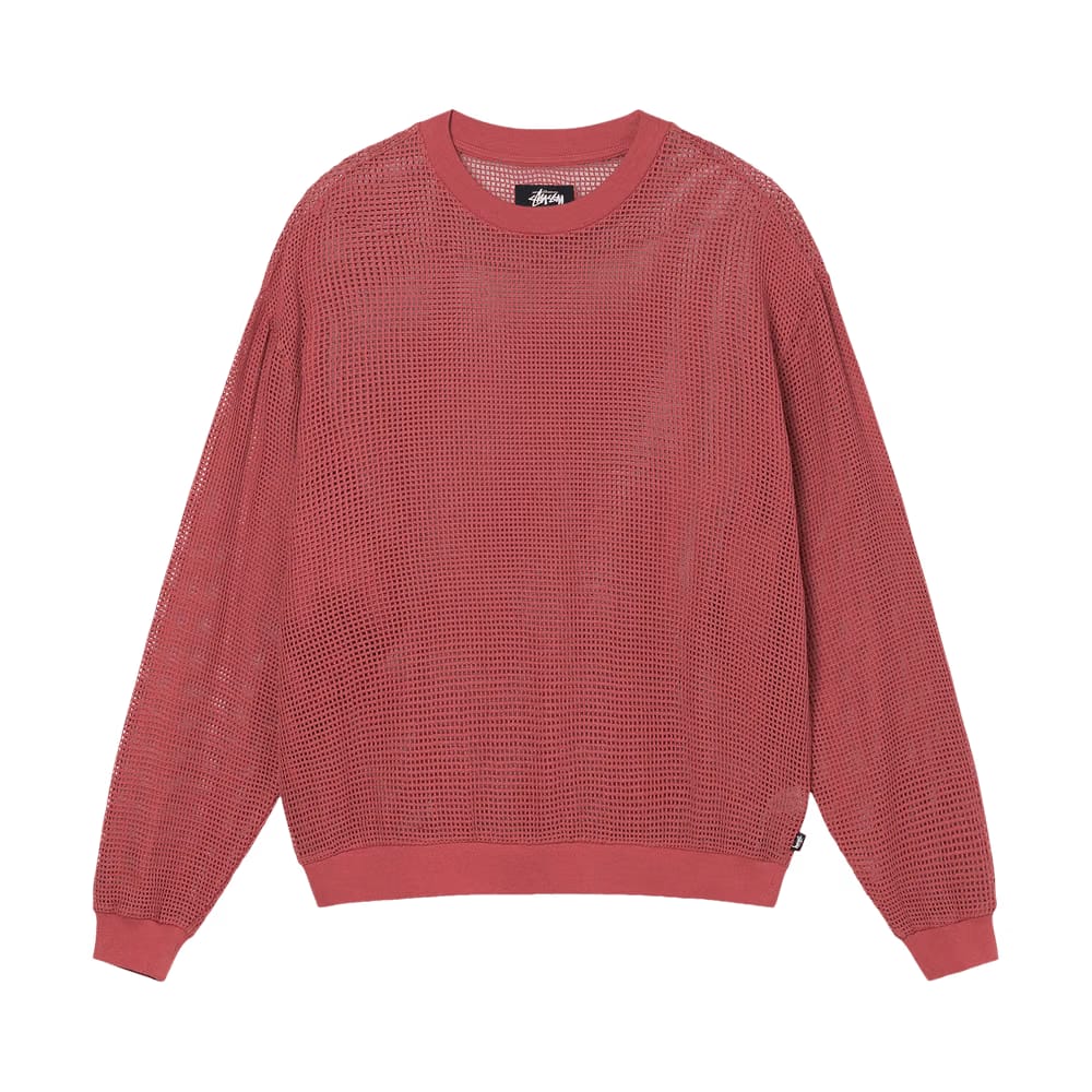 Stussy Mesh Long-Sleeve Crew Red