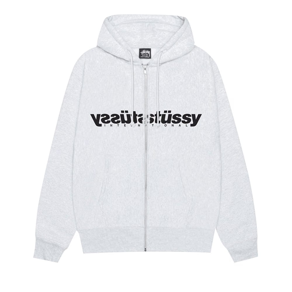 Stussy Mirror Zip Hoodie Ash Heather