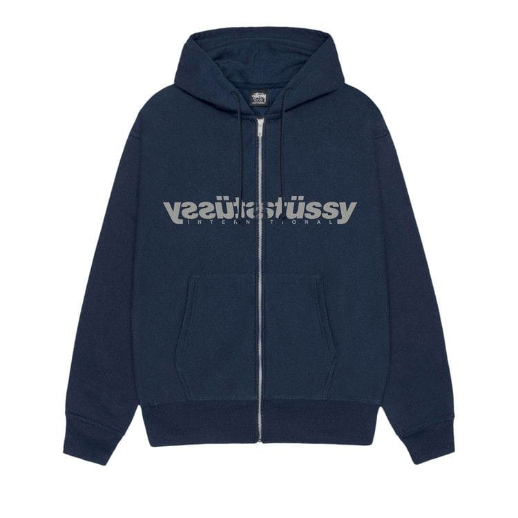 Stussy Mirror Zip Hoodie Navy