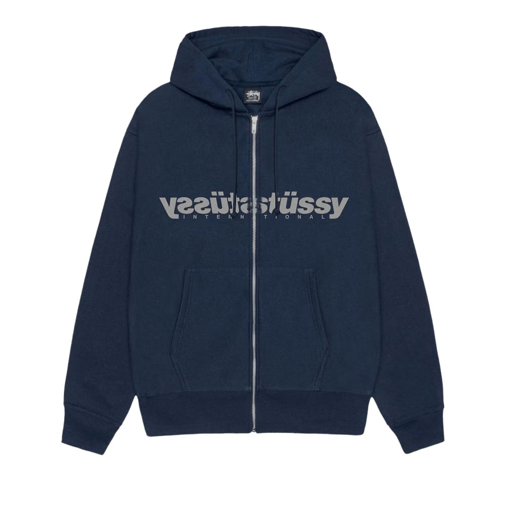 Stussy Mirror Zip Hoodie Navy