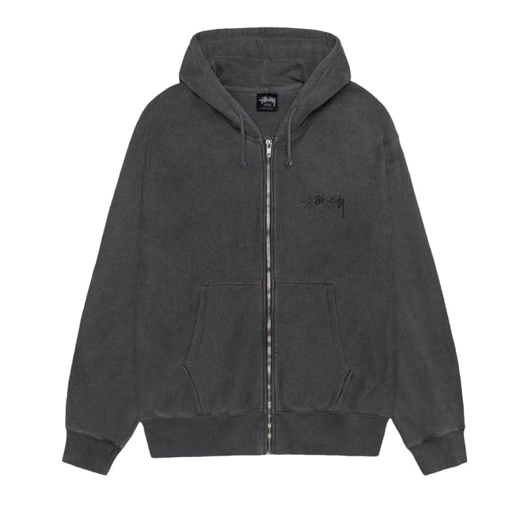 Stussy Modern Age Zip Hoodie Pigment Dyed Black