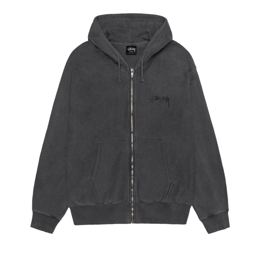 Stussy Modern Age Zip Hoodie Pigment Dyed Black